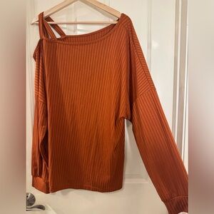 SHEIN Women's Orange Ribbed Top. Size 3x
